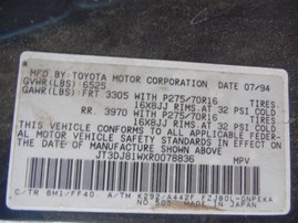 1994 Toyota Land Cruiser Green 4.5L AT 4WD #Z24704